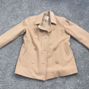 LL Bean Camel Wool Peacoat 6 Petite